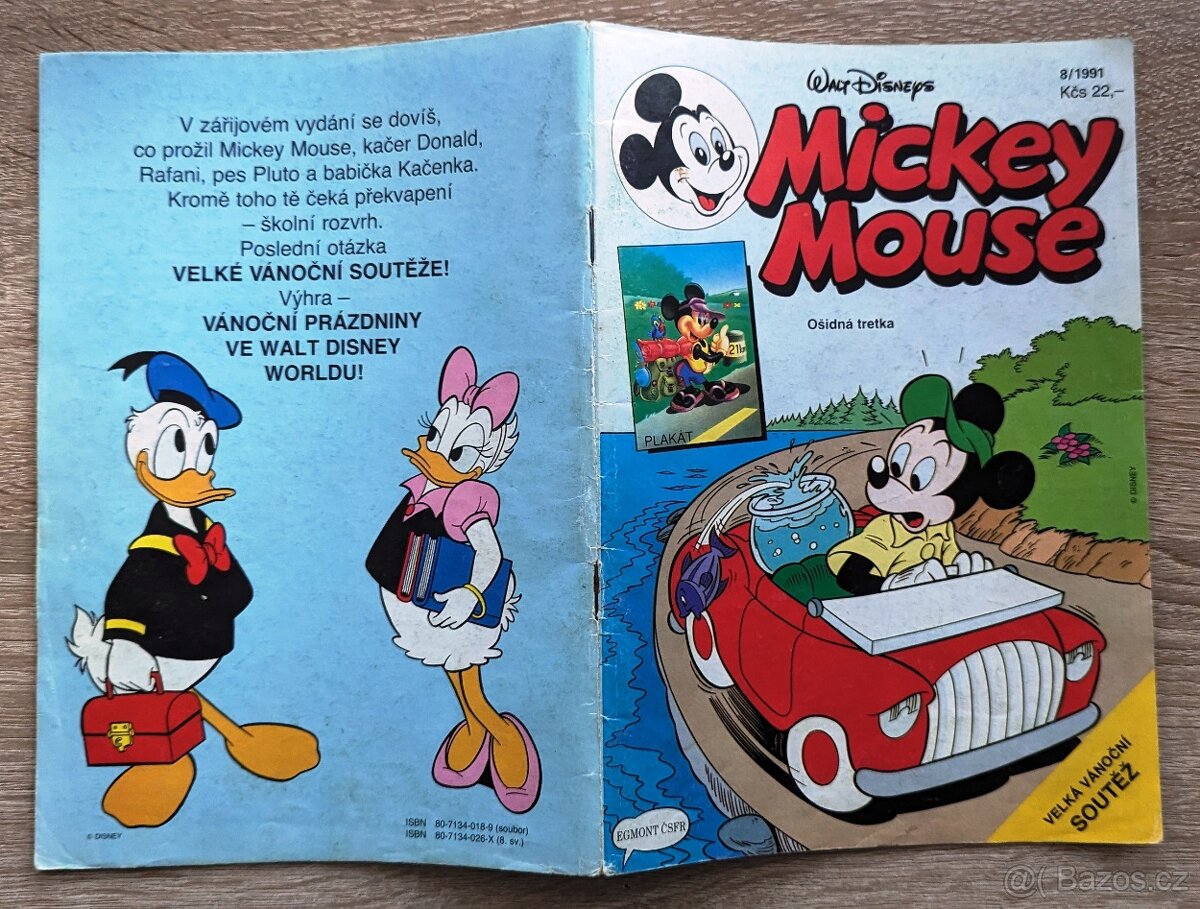 Mickey Mouse 8/1991, používaný, bez přílohy