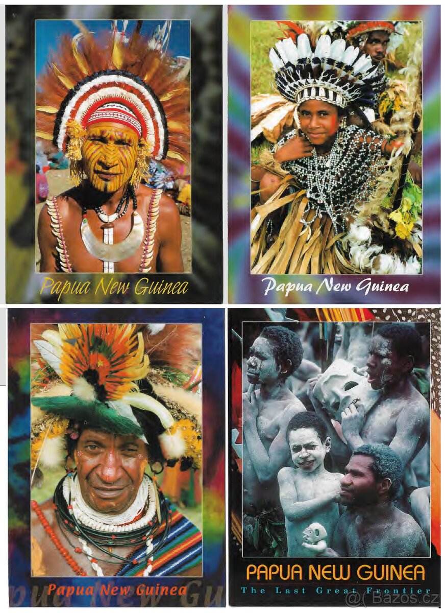 Papua Nová Guinea - kultury a etnika (pohlednice 4 ks)