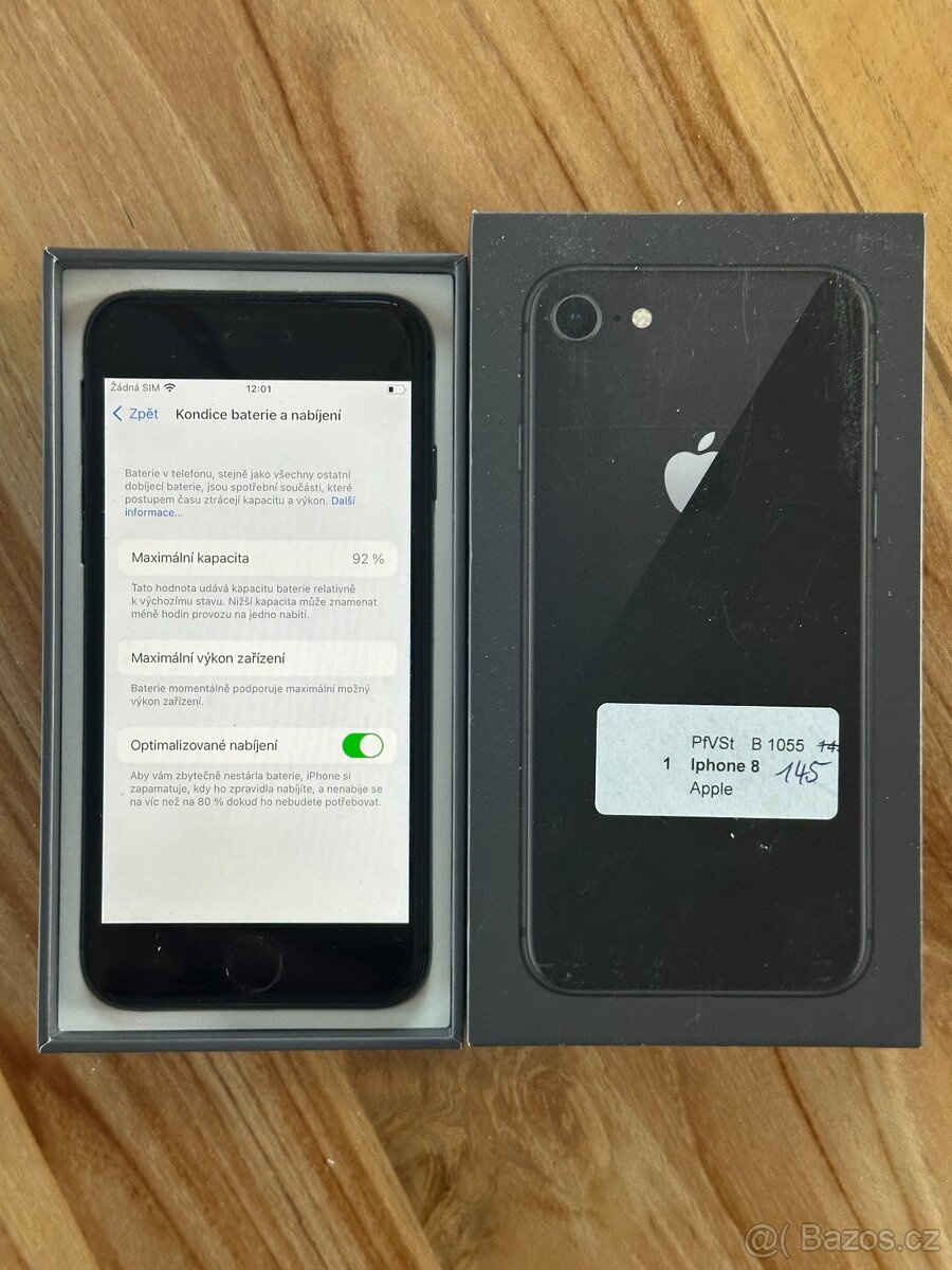 Apple iPhone 8 64GB černý + krabička, bat. 92%