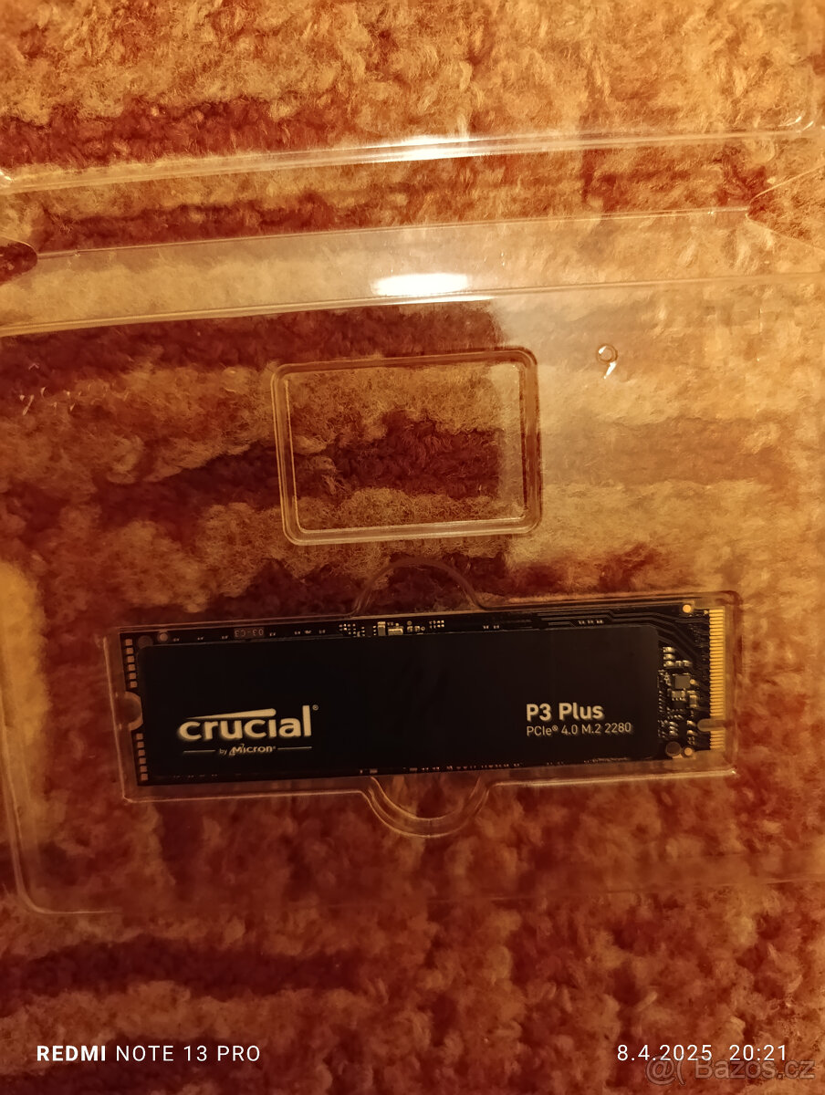 NVME 4TB CRUCIAL P3 PLUS - čtení 4800MB/s