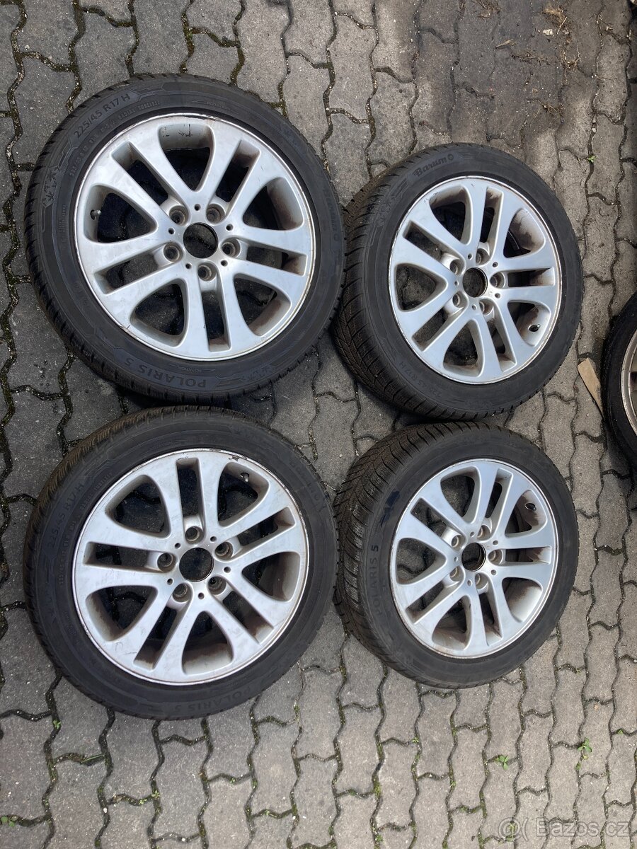 Alu disky 5x120 z vozu BMW řada 3, pneu zimní