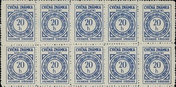 CVIČNÁ ZNÁMKA DOPLATNÍ 1954 (10haléř) --- 10 blok