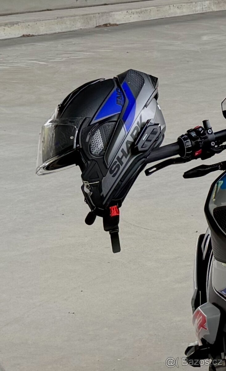 Odklápěcí přilba včetne intercomu Shark EVO-GT Encke Mat