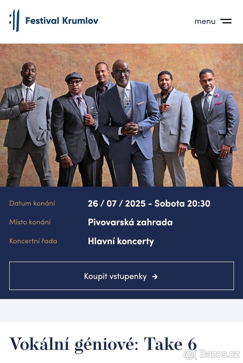 Vokální geniové Take 6 26.7.2025