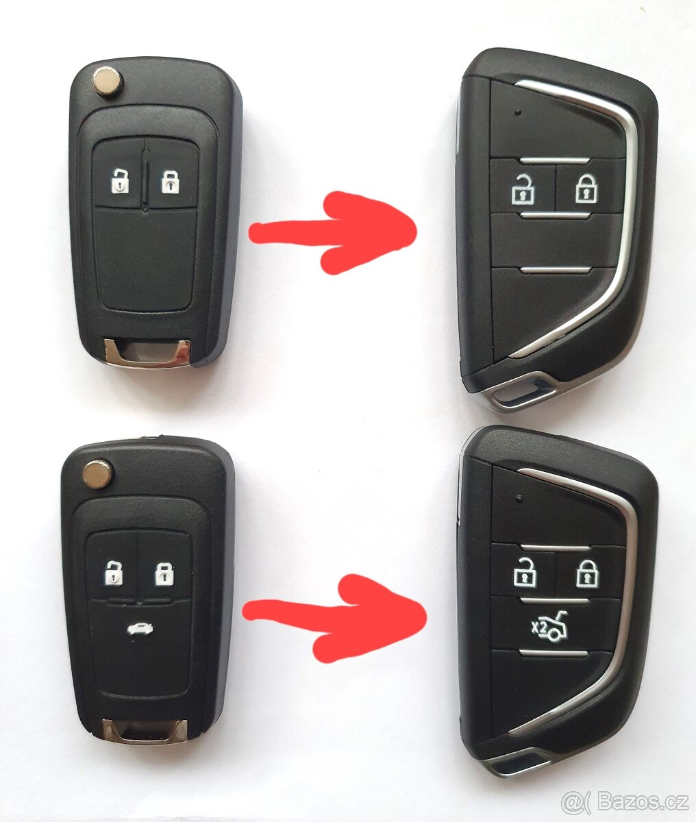 Klíč Opel Astra Insignia Vectra Mokka Zafira.  Starší proved
