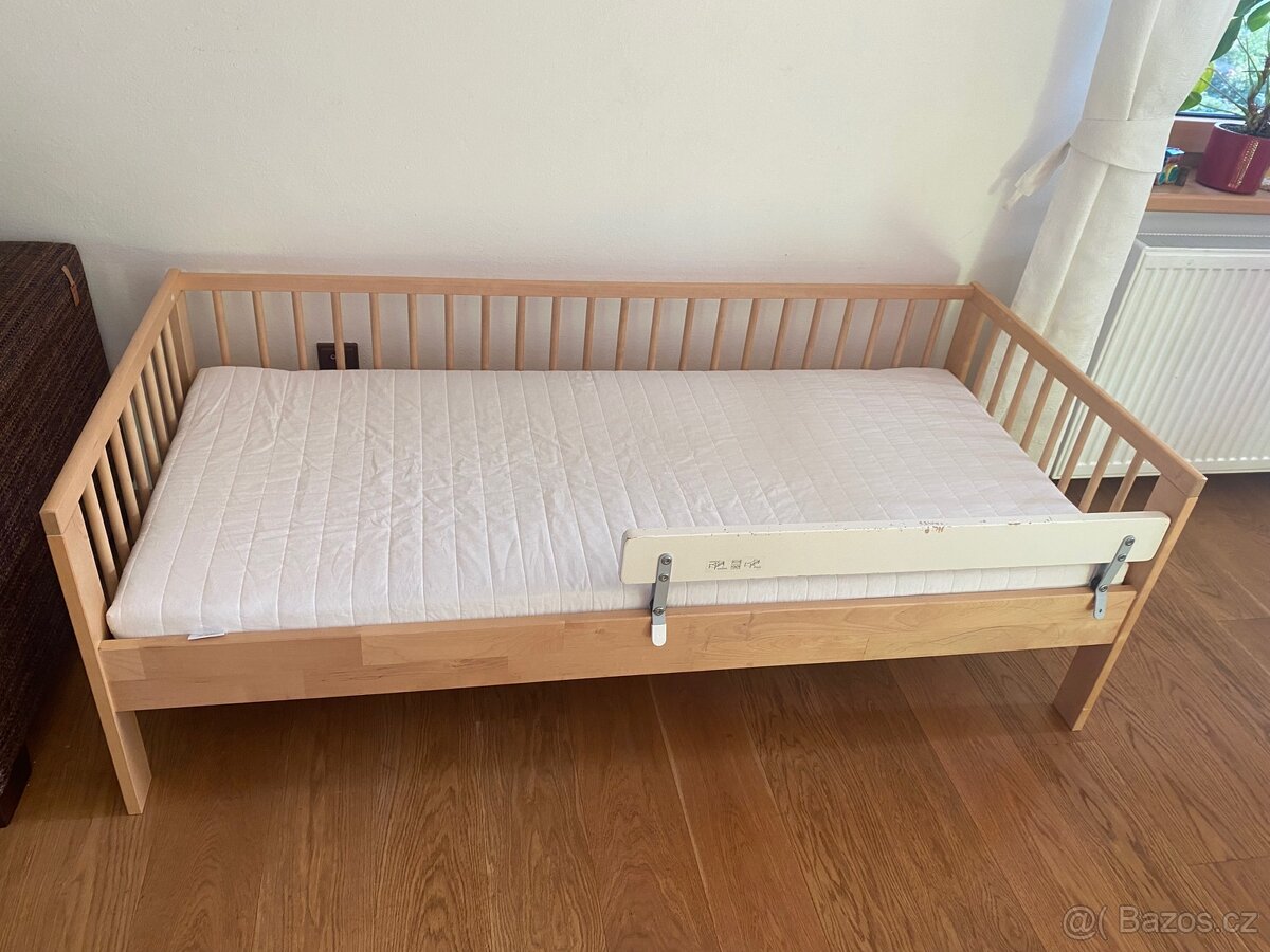 IKEA detska postel 160cm + matrace + rost + zabrana