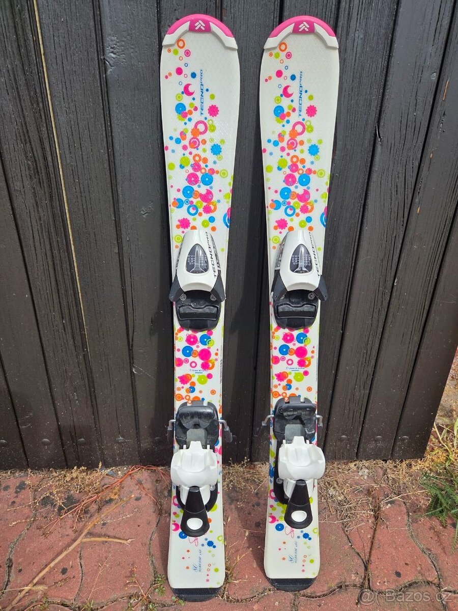 Dětské lyže TecnoPro Sweety 80 cm + vázání, NOVÉ 2025