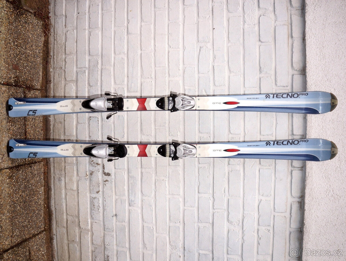 Carvingové lyže 160 cm TecnoPro, bezvadný stav, pěkné.