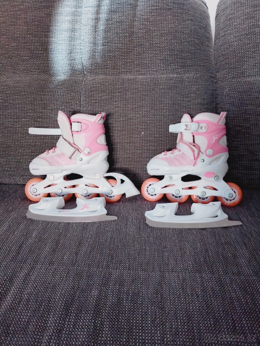 Dětské rostoucí brusle 2v1