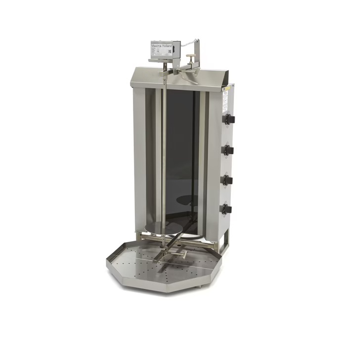 Elektrický gril na kebab - 4 hořáky - 50 kg masa