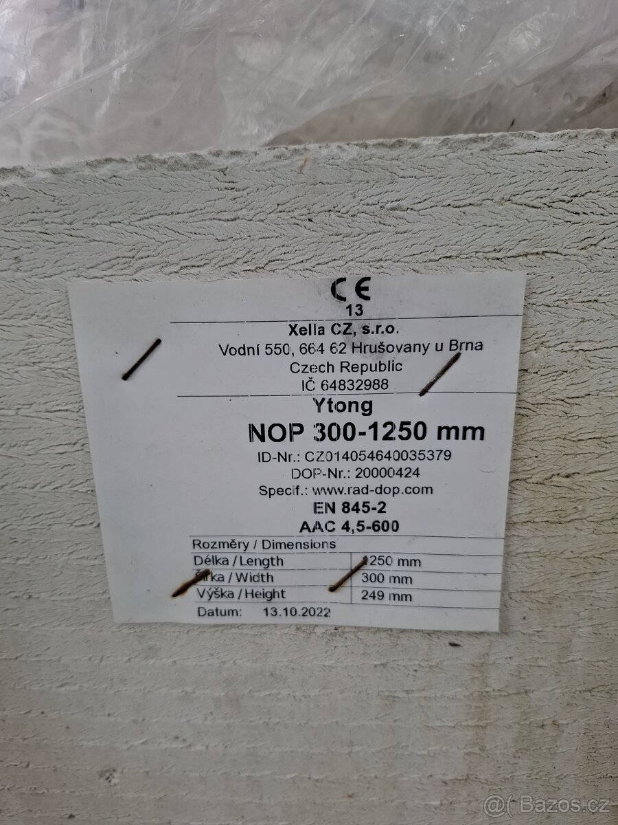 Ytong překlady nosné NOP