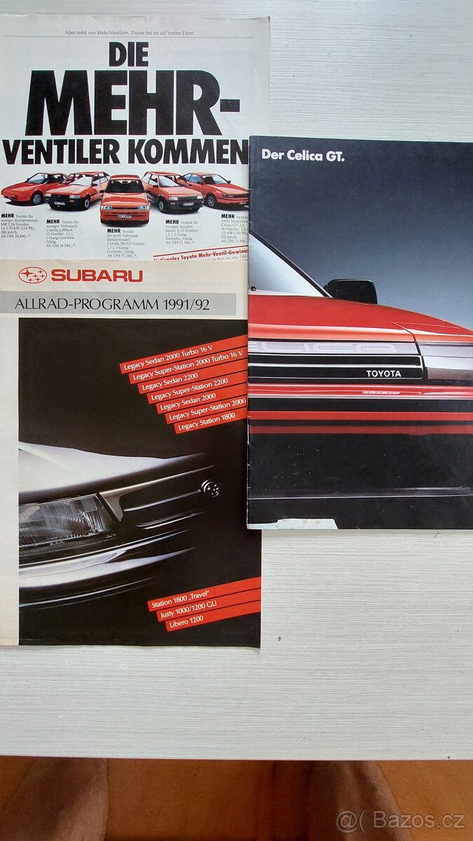 Prospekty vozů Subaru, Toyota, Hyundai