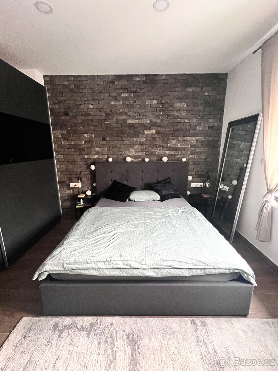 Postel 160x200cm (rám + rošt + matrace) -úložný prostor