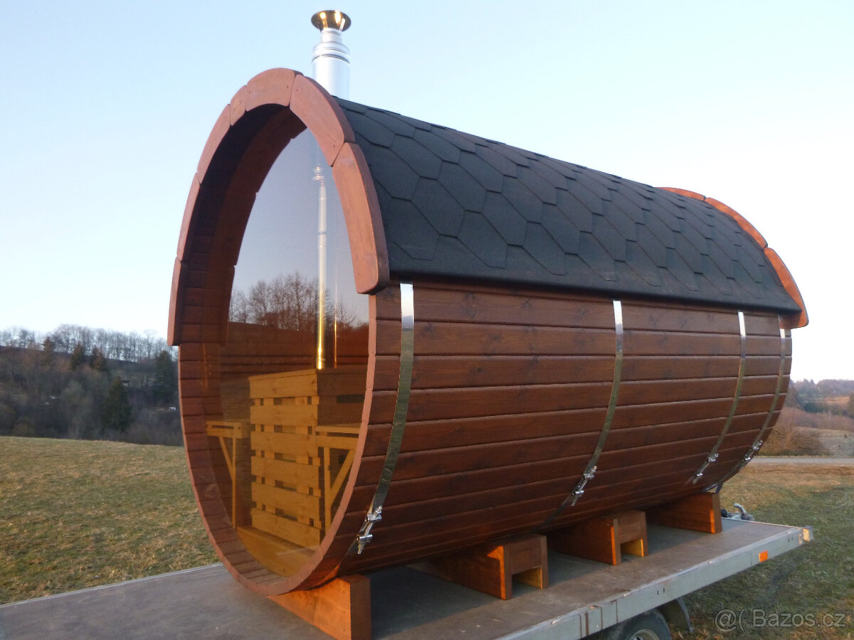 Sauna Marivox, venkovní finská sauna, barelová sauna