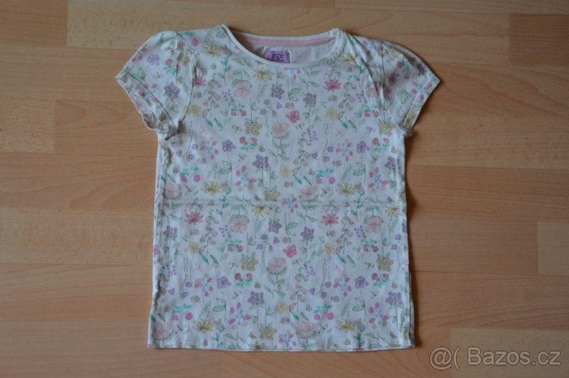Dětské dívčí triko krátký rukáv - květiny