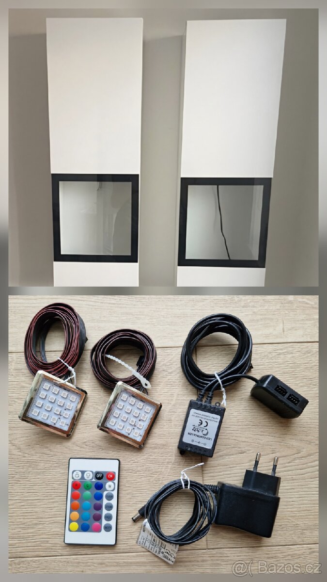 Obyváková vitrína s LED podsvícením