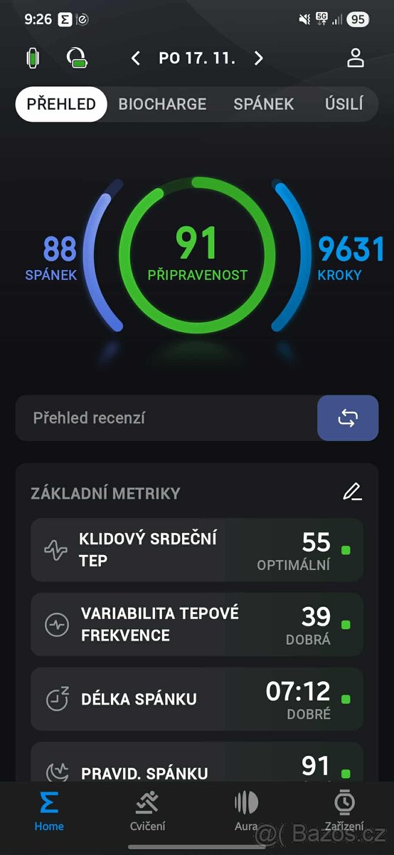 Amazfit helio ring - velikost 8 v záruce Jako nový