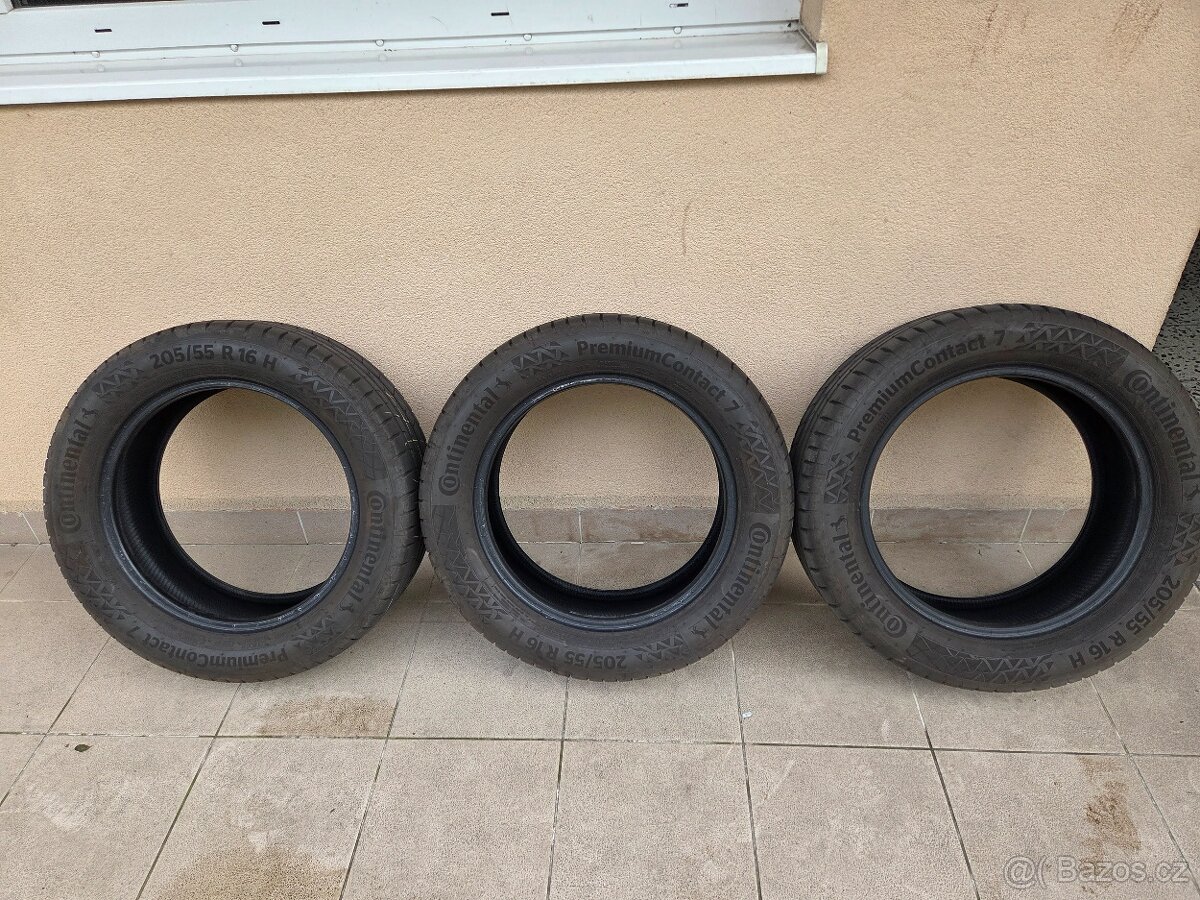 3x Continental PremiumContact 7 205/55 R16 91H