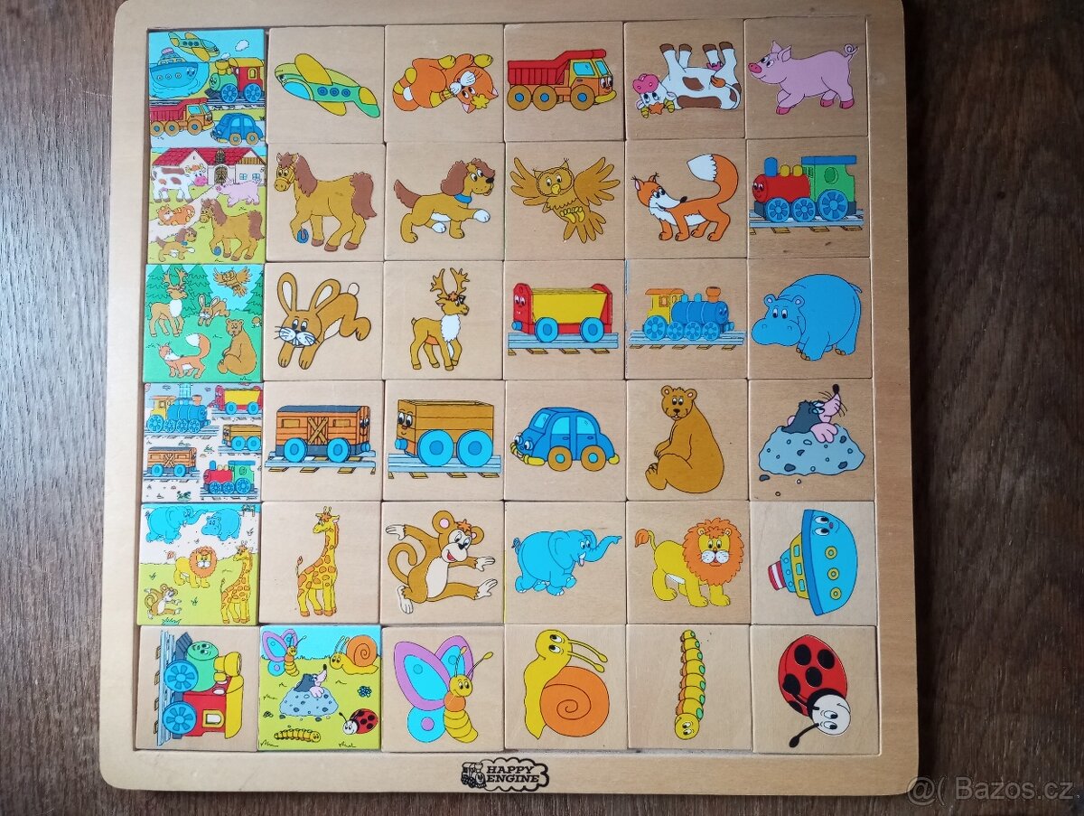 Dřevěné puzzle zvířátka Velké top stav