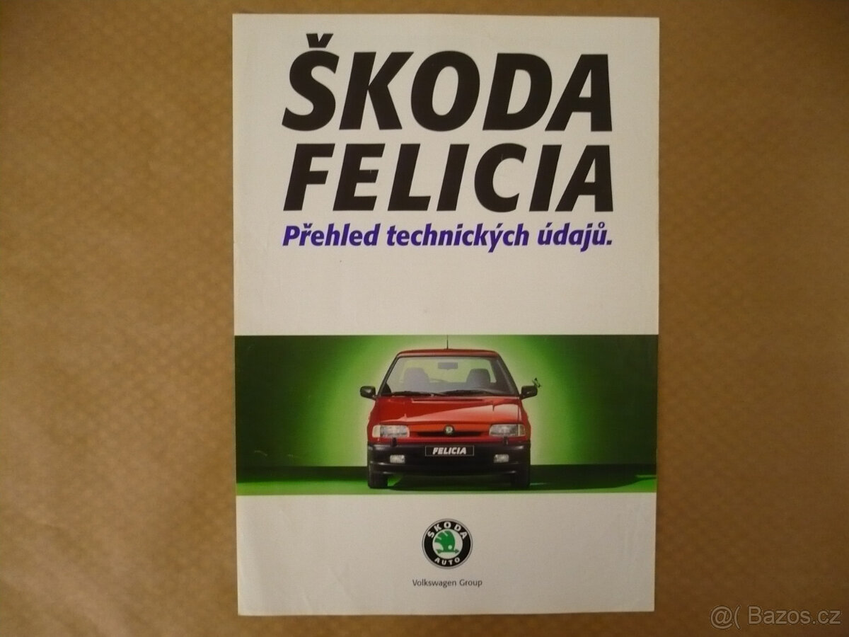 Prospekt Škoda Felicia technické údaje 02/1995