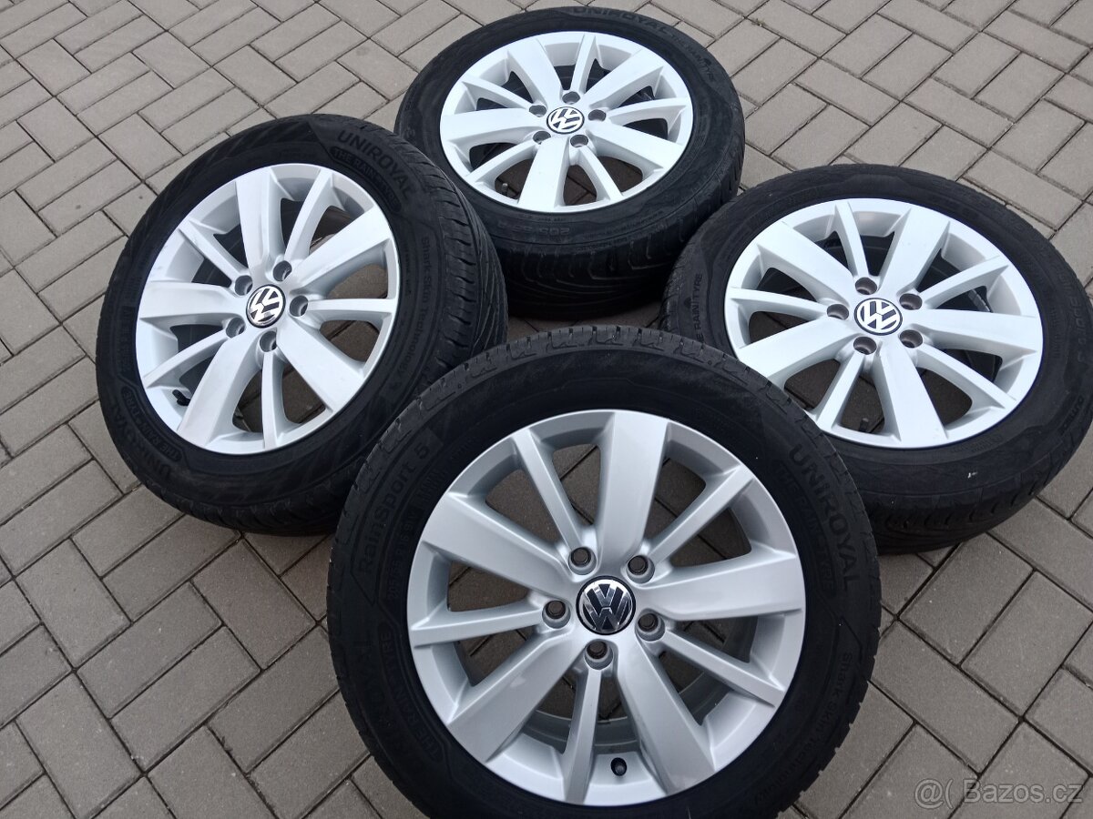 alu kola 5x112 r16 VW Golf 5,6 a letní pneu 205/55/16