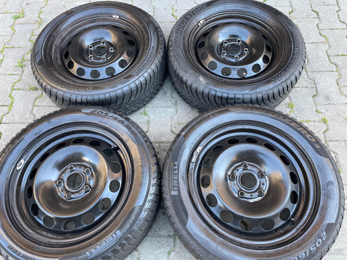Zimní sada 5x100 Škoda Volkswagen 185/65 R15 Bridgestone