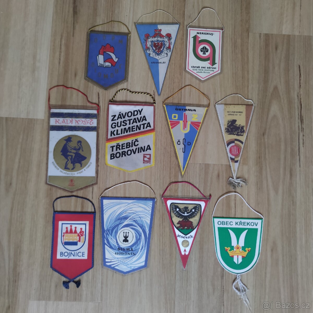 11x Firemní + Reklamní vlaječky 1960-1999