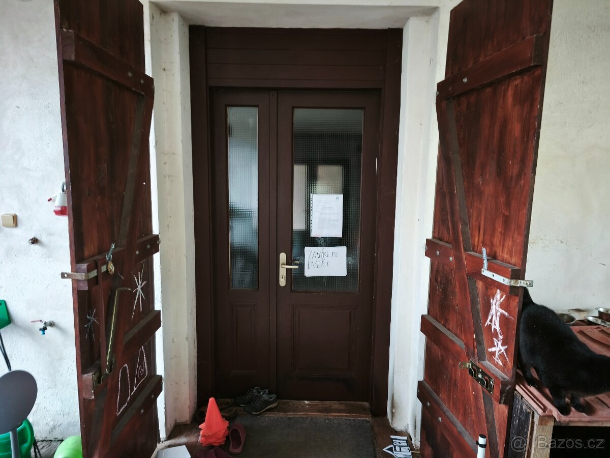 Dvoukřídlé vchodové dřevěné dveře