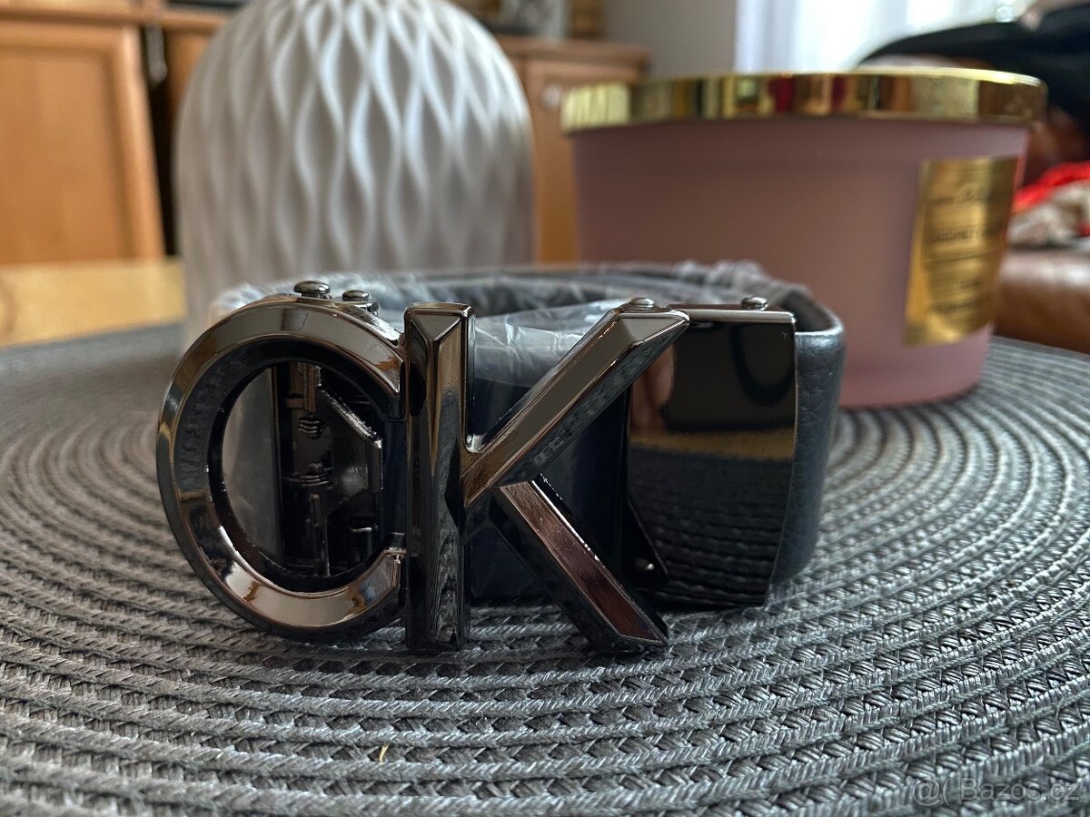 Pásek ck , černý, stříbrný