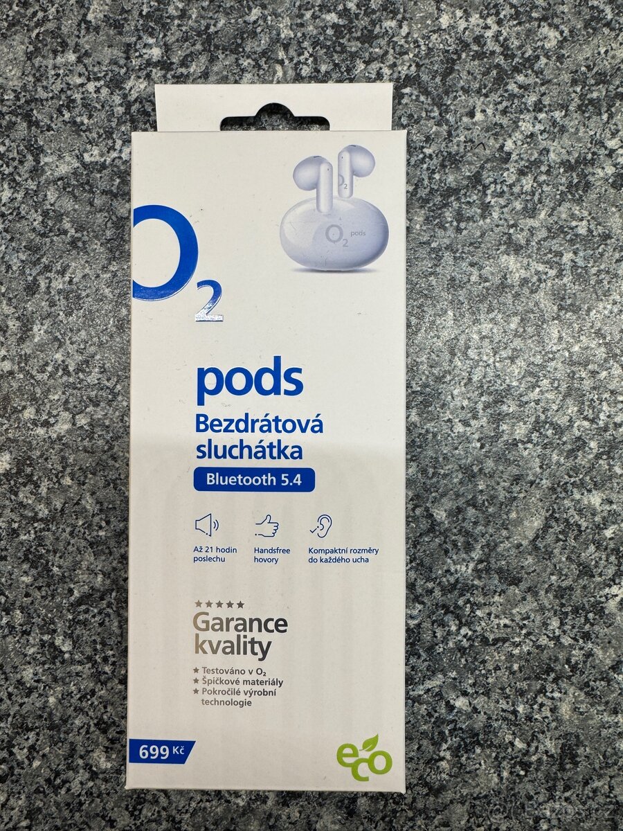 Nová nepoužitá sluchátka O2 pods
