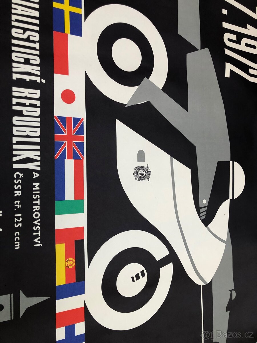 Starý plakát, SILNIČNÍ ZÁVOD MOTOCYKLŮ JIČÍN 1972