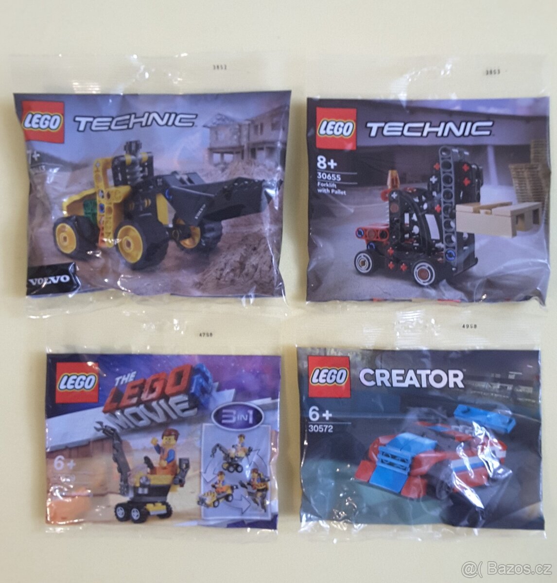 Lego Sáčky 4ks, 2ks Lego Technic,1ks Lego Creator, 1ks Leg