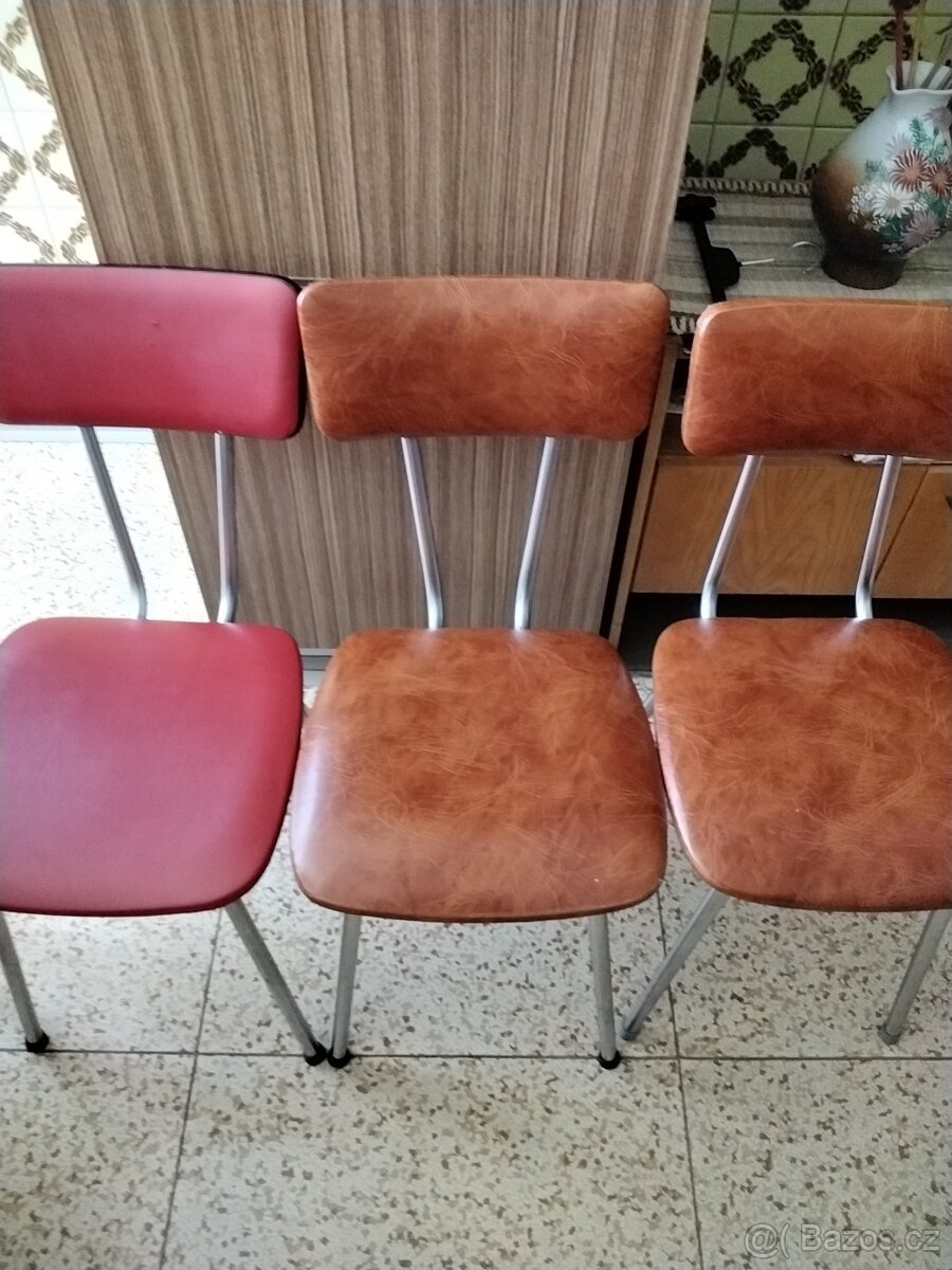 Retro koženkové zidle
