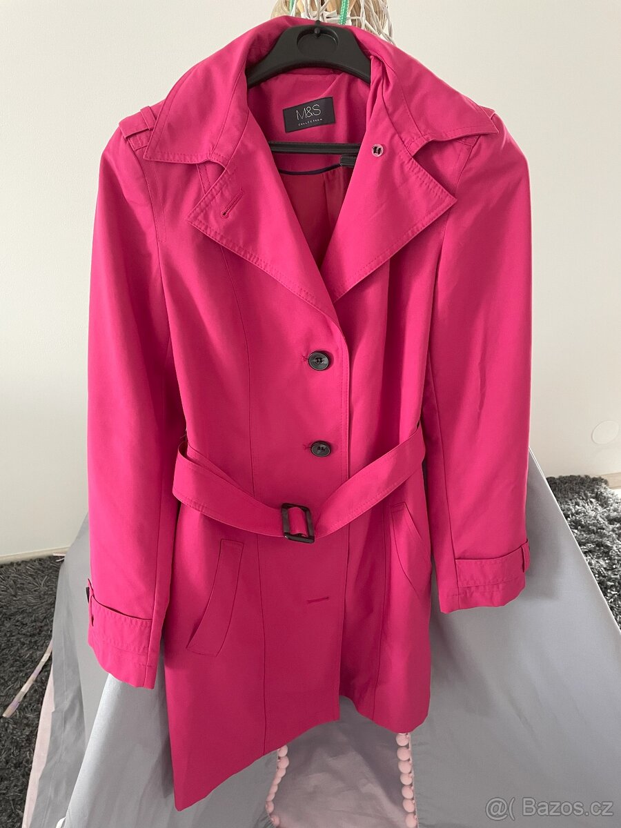 Růžový dámský trenčkot Marks & Spencer , vel. UK 10 (EU 38)