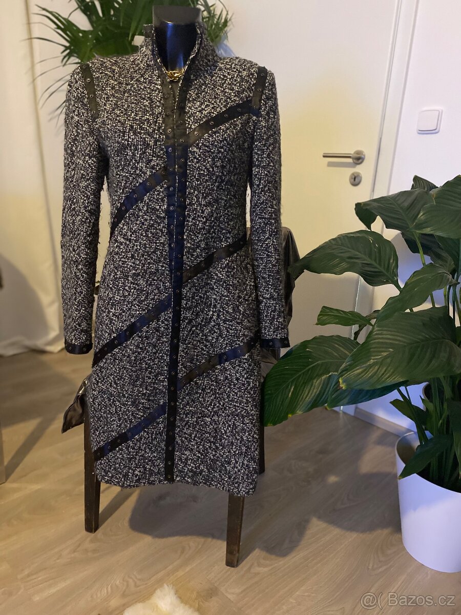 Mango kasmirovy tvidovy cerny sedy damsky 38