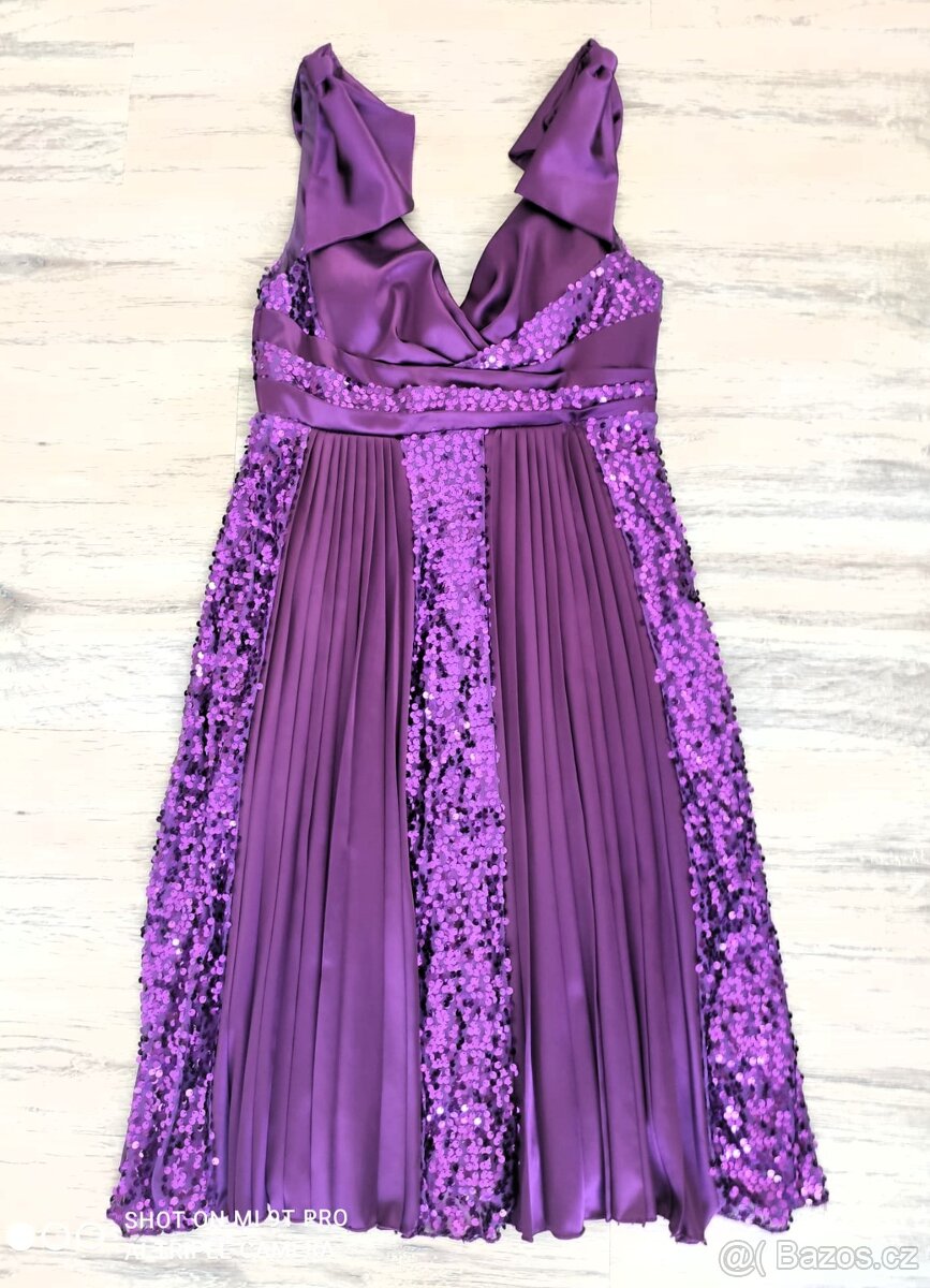 DÁMSKÉ ŠATY SPOLEČENSKÉ FIALOVÉ VELIKOST L