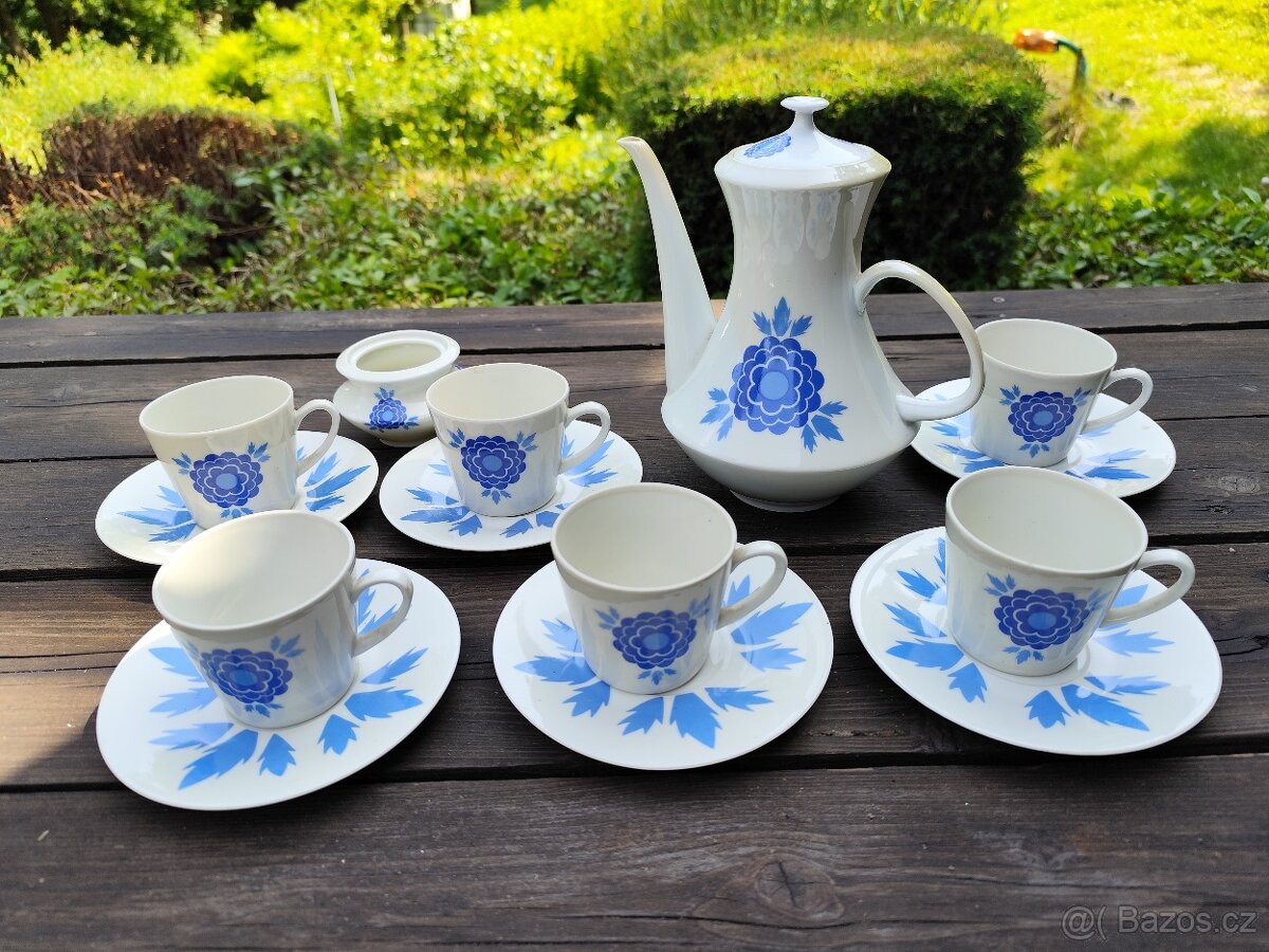 Kávová souprava-sklárna Jakubov