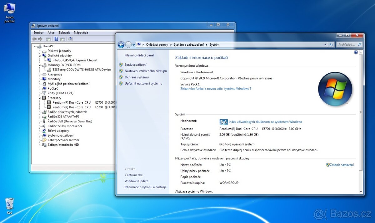 Stolní PC Lenovo 2x3.0GHz, 250 GB