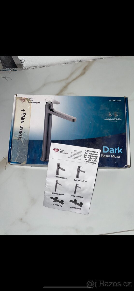 Vysoká umyvadlová baterie SAT Dark Gun Metal SATBSDA285P