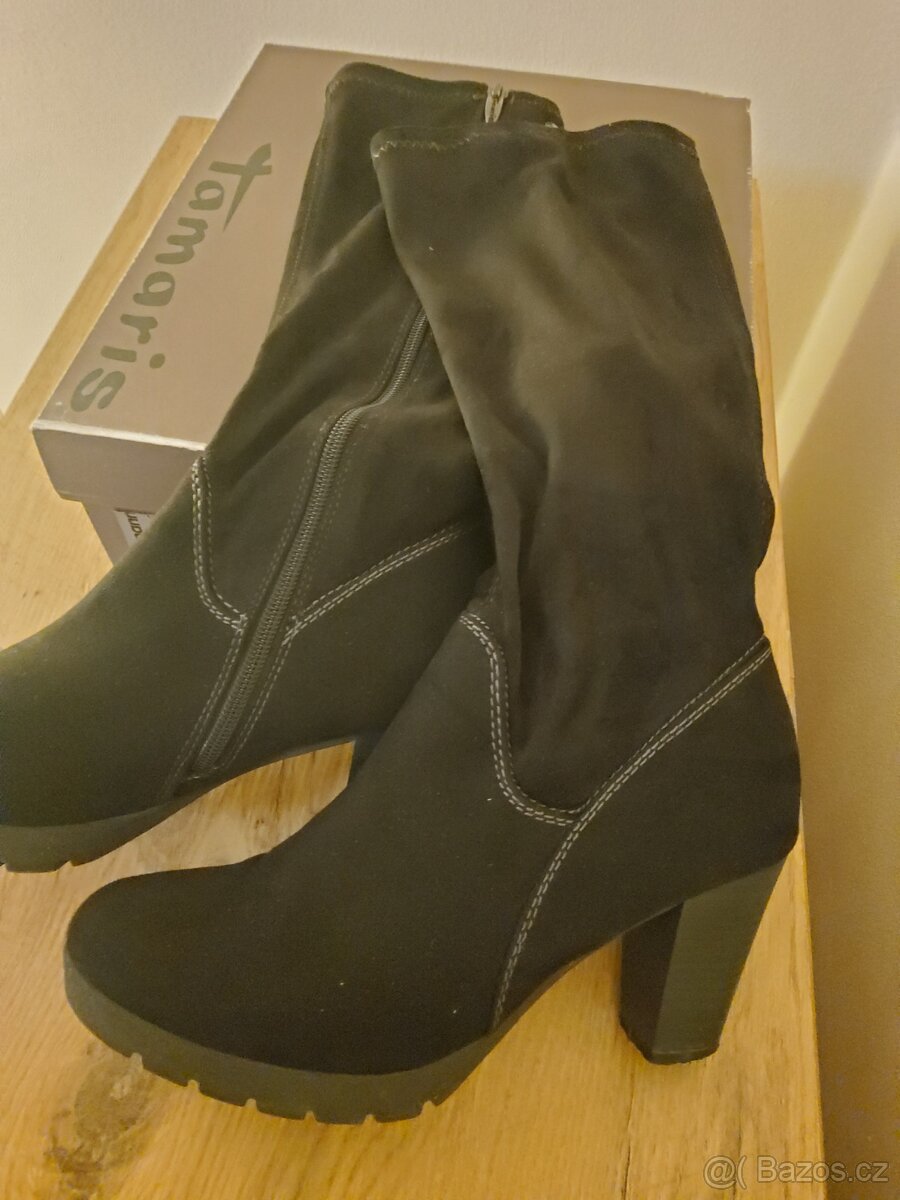 Černé kozačky Tamaris vel. 38