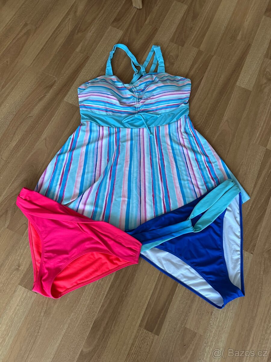 Šatové tankiny +2xspodni bikiny 46/48