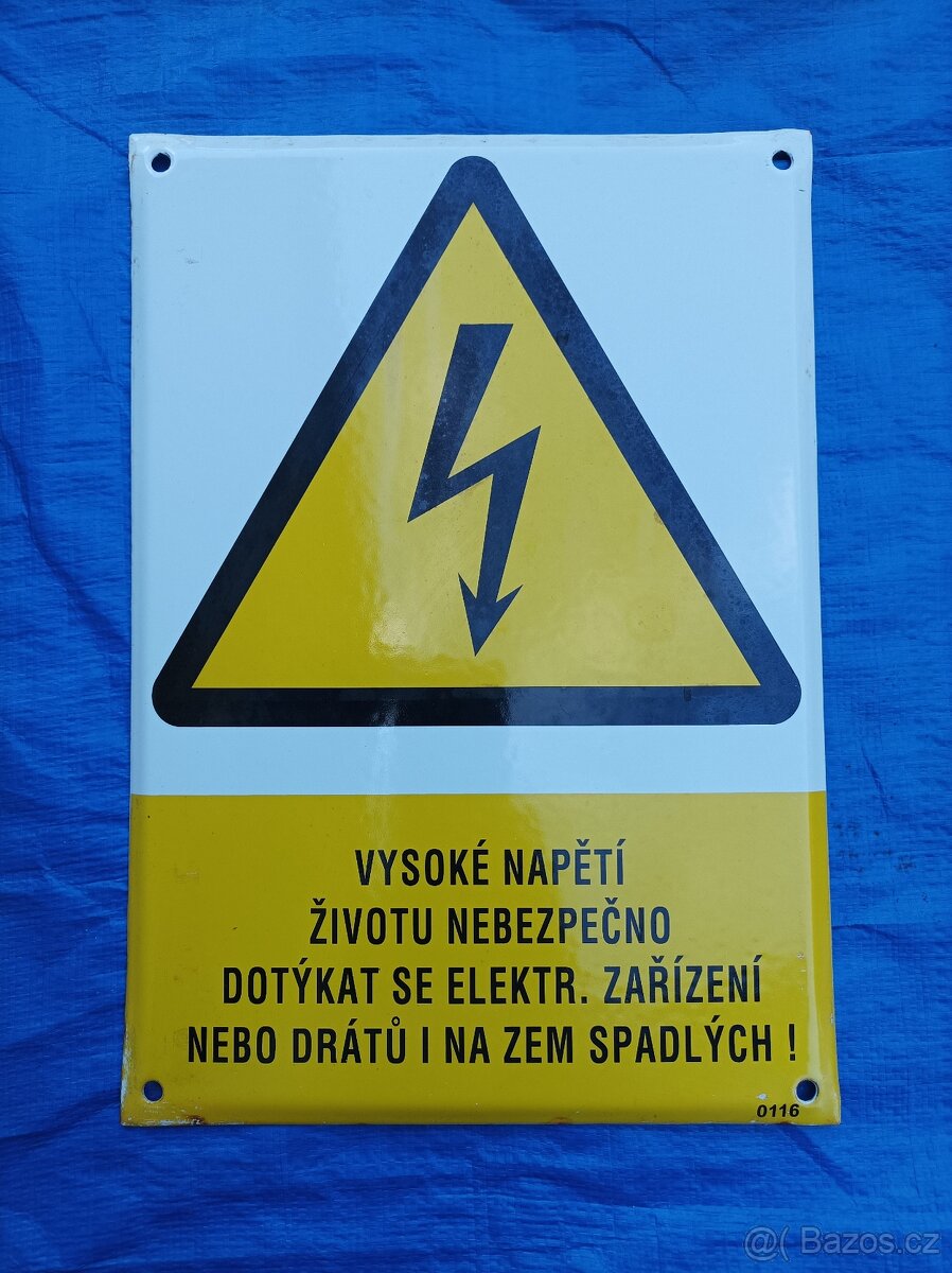 Smaltovaná výstražná cedule