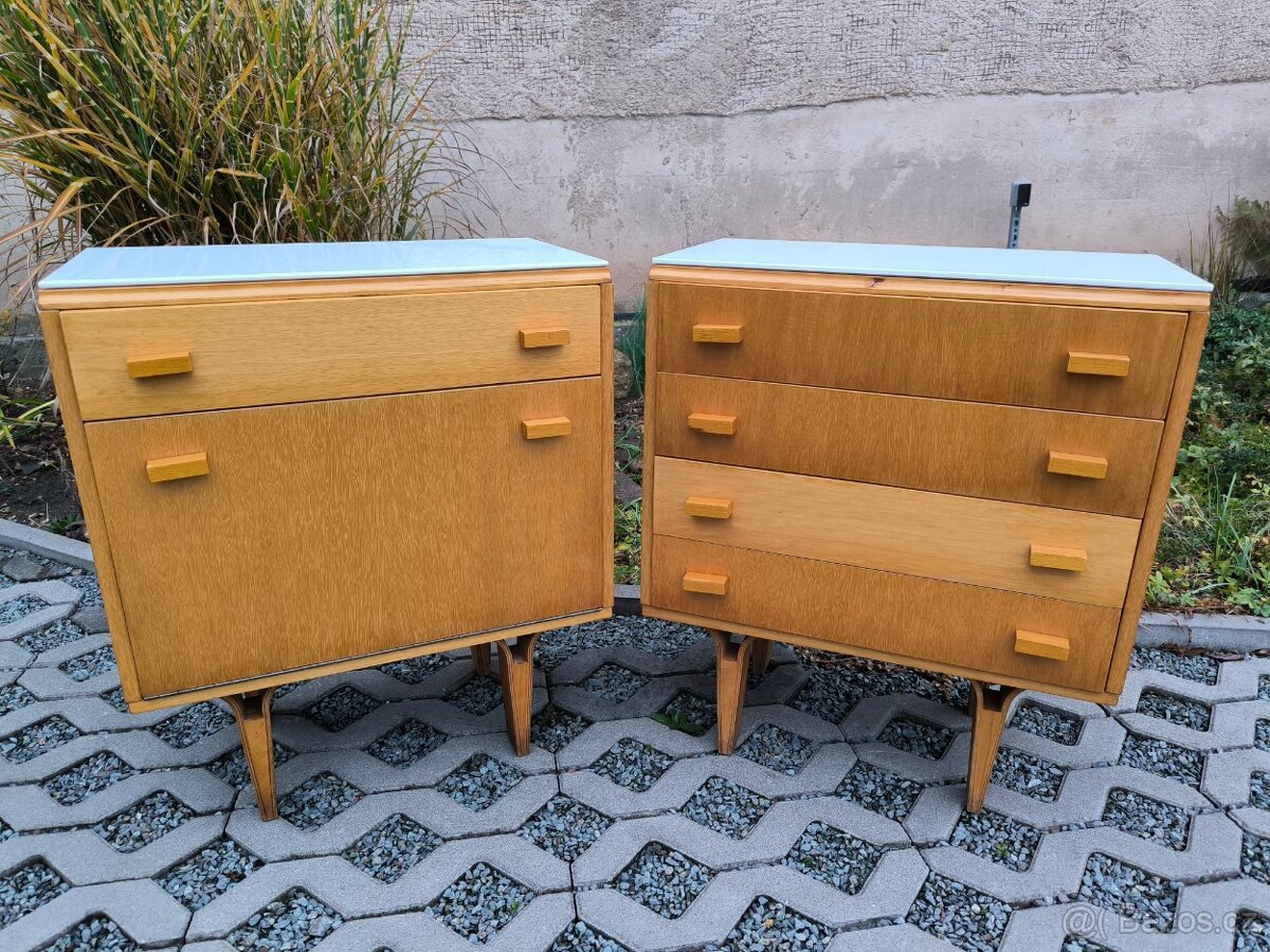 Retro noční stolky František Mezulánik - 70. léta