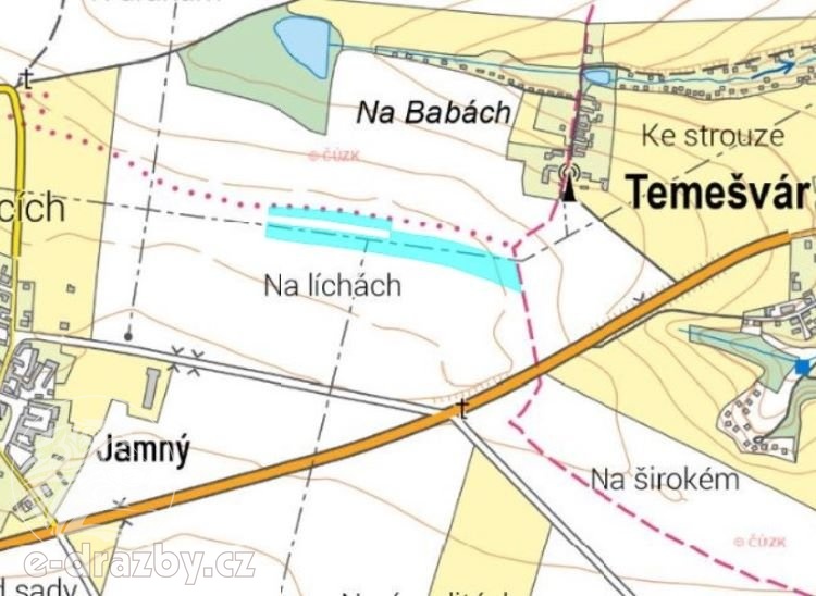 Pozemky o výměře 43 967 m2, podíl 1/2, Jamný a Kašina Hora, 