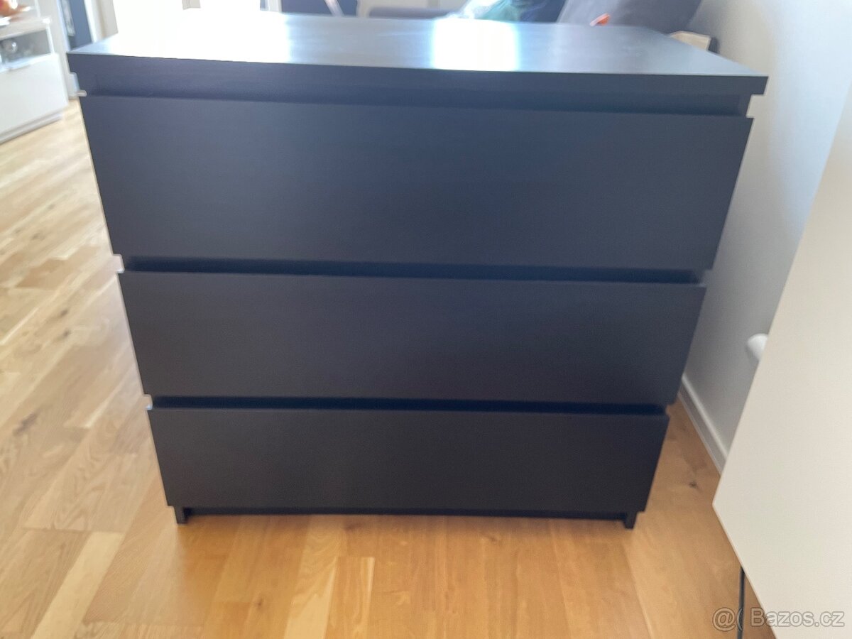 Ikea komoda s 3 zásuvky černohnědá
