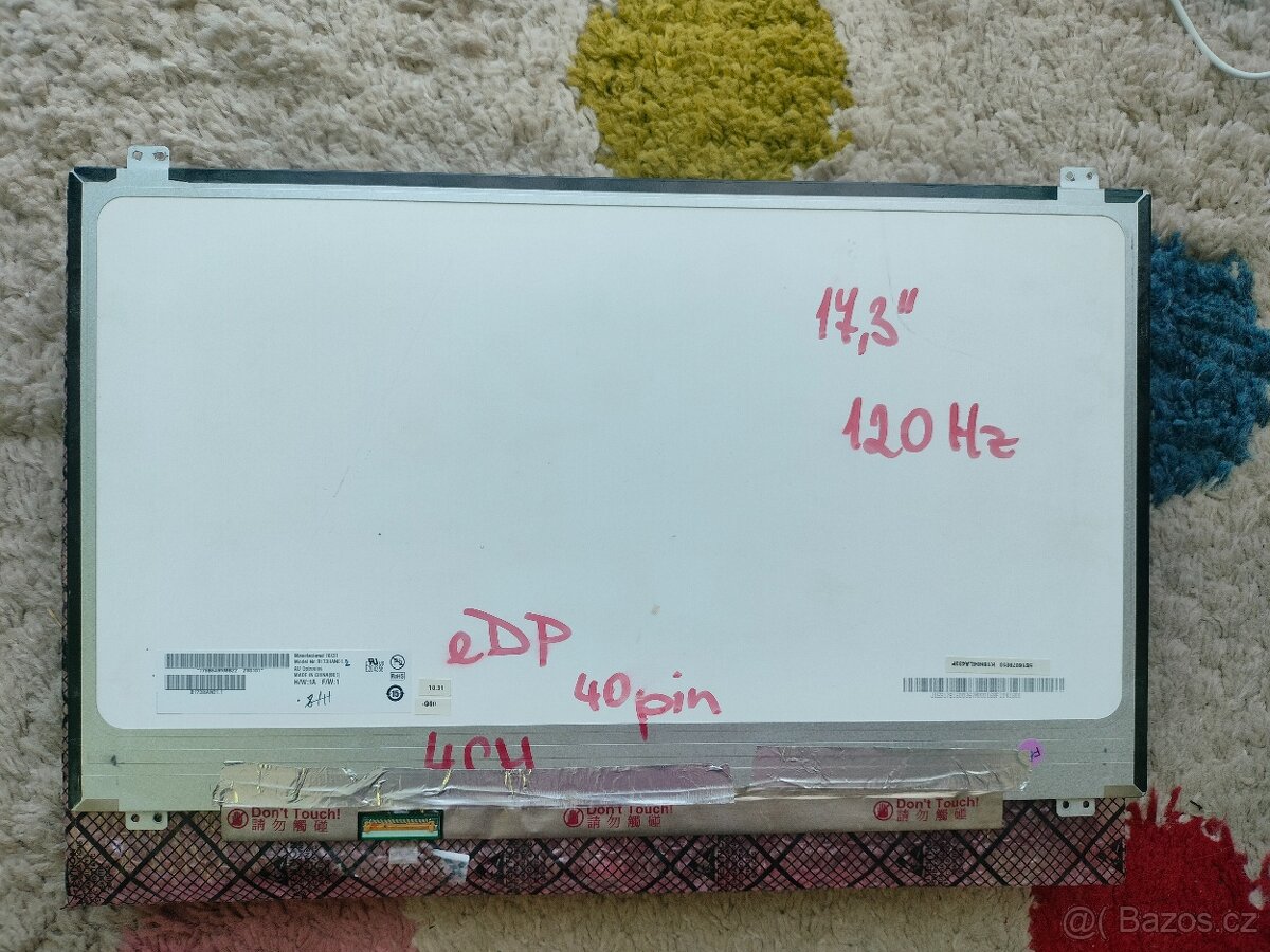 LCD notebook 17,3" 120Hz, 17,3" 60Hz, 15,6", 14" UHD