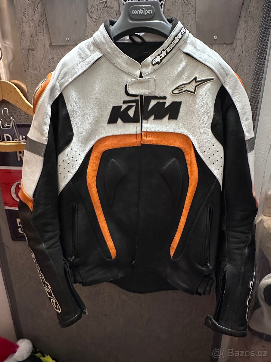 KTM Alpinestars kožená dvoudílná kombinéza bunda + kalhoty