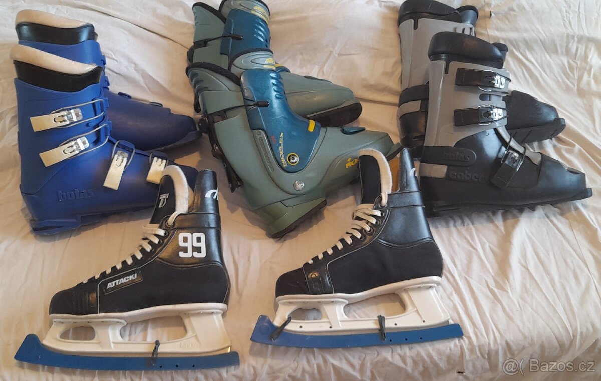 LYŽAŘSKÉ BOTY BOTAS 2x, LYŽÁKY NORDICA, BRUSLE KANADY ATTACK