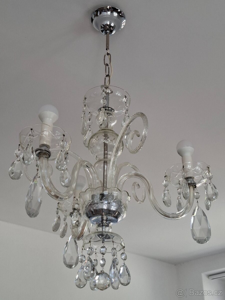Křišťálový lustr, 3 ramenný, E14