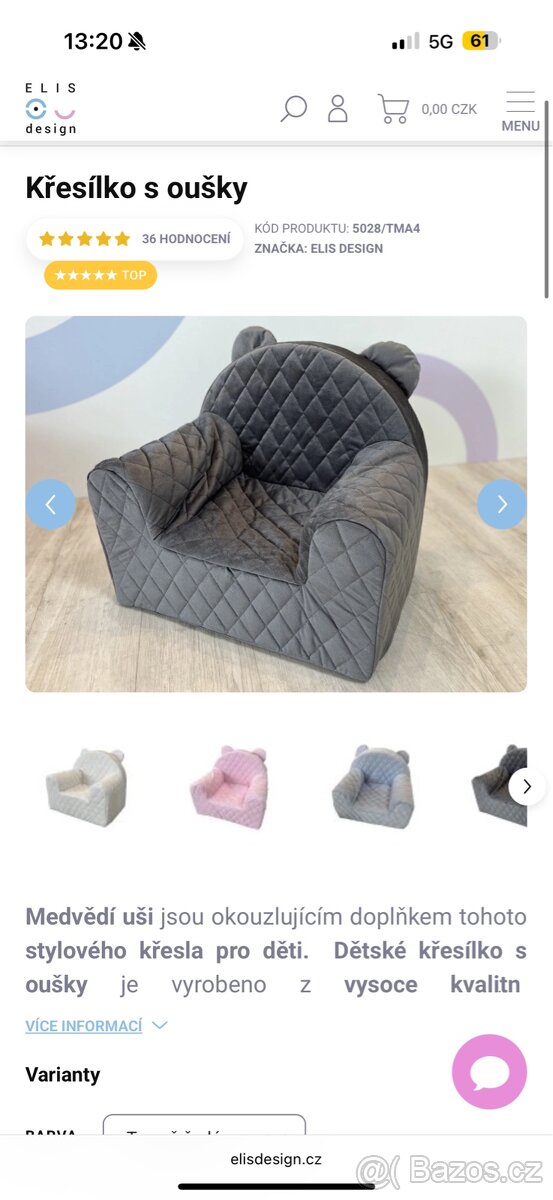 Dětské křesílko elis design